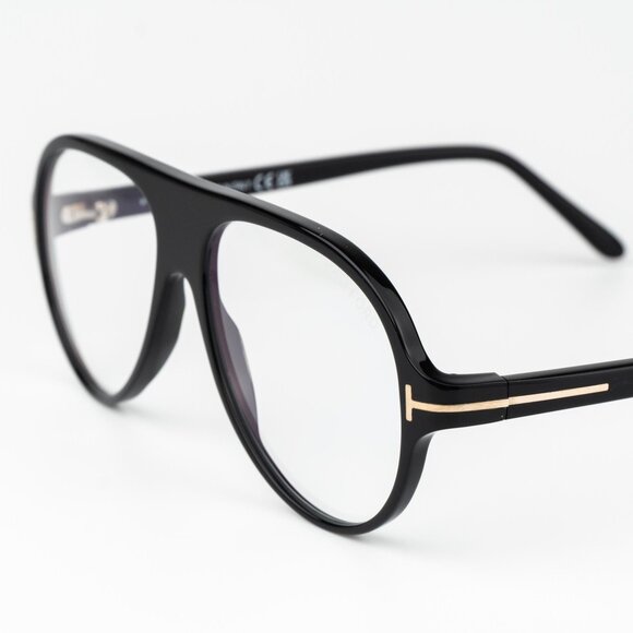 Tom Ford Women Eyeglasses Shiny Black Blue Block Pilot FT5012-B/V 001 BRAND NEW - Picture 6 of 12
